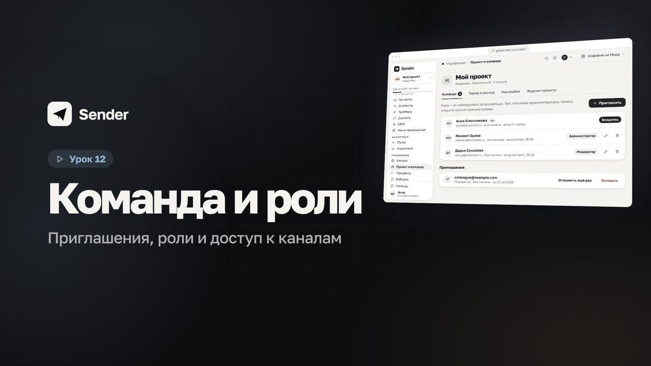 Видеоурок 12: Команда и роли